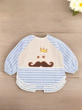 Little Monarch Mustache-Themed Waterproof Bibs For Boys