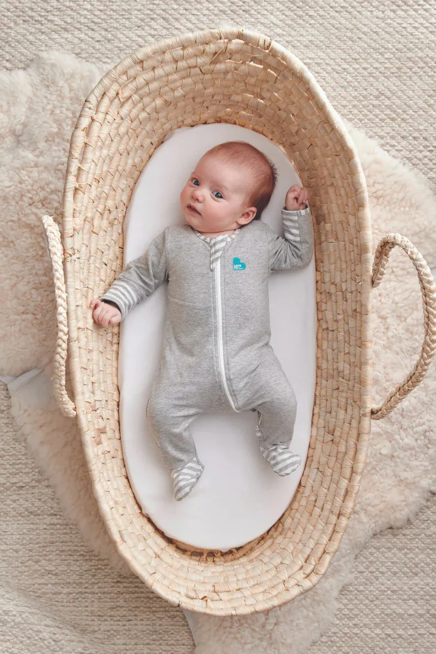 Love To Dream Long Sleeve Enclosed Foot Romper - Grey Marle