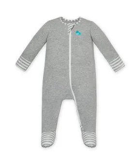 Love To Dream Long Sleeve Enclosed Foot Romper - Grey Marle