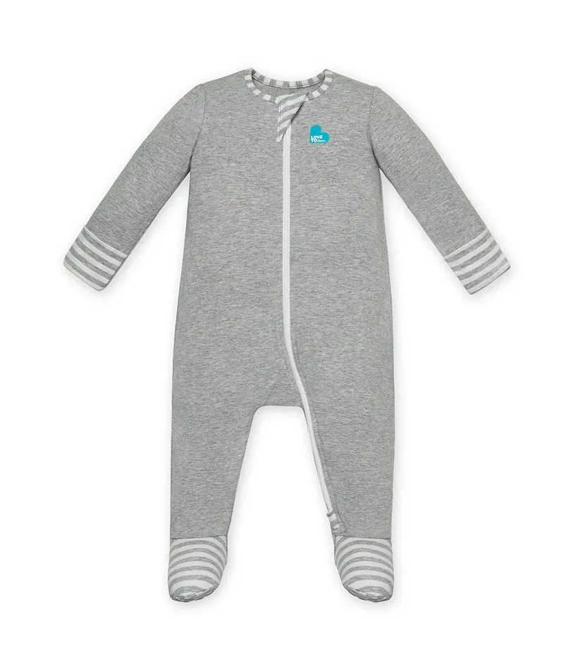 Love To Dream Long Sleeve Enclosed Foot Romper - Grey Marle