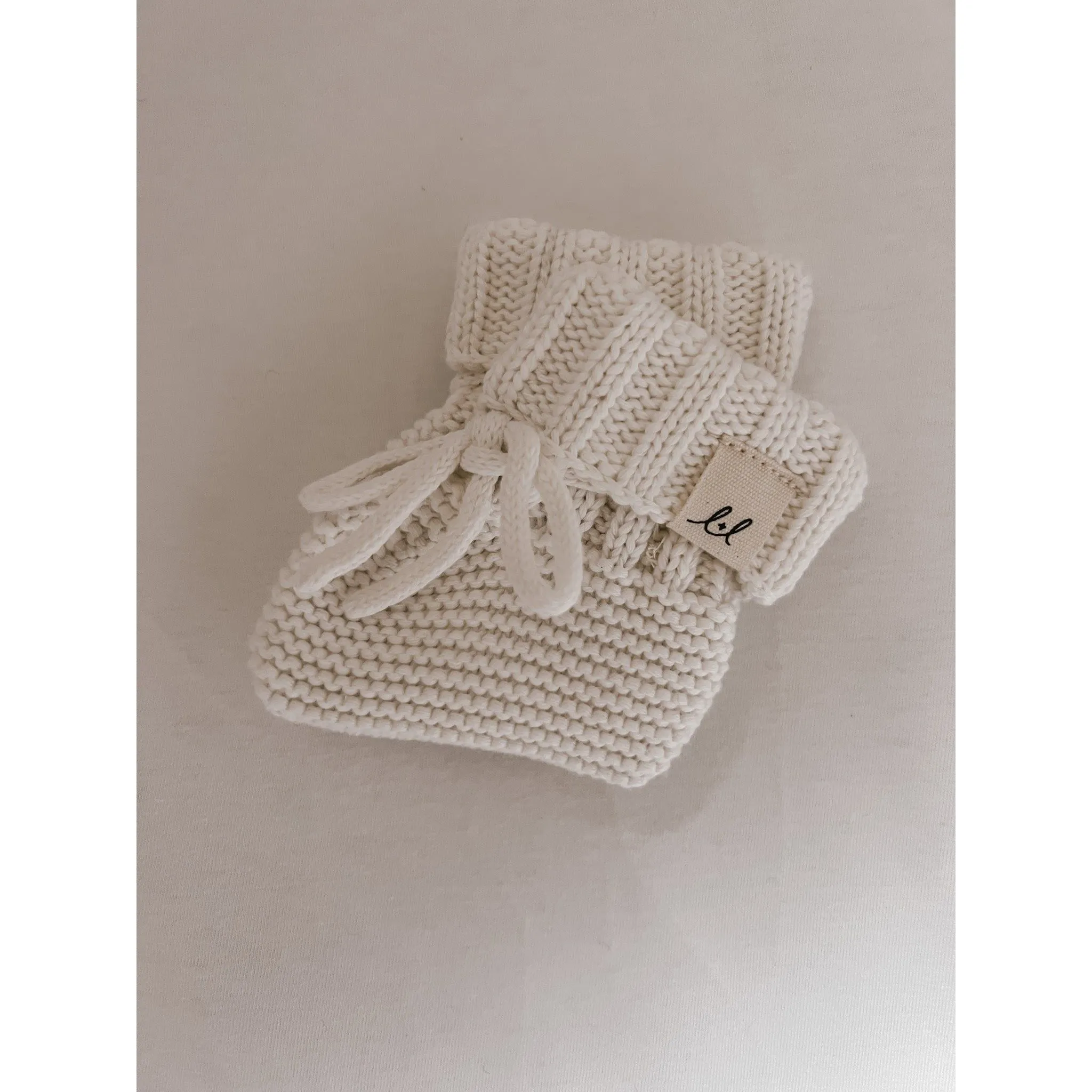 Luna   Luca Organic Booties - White