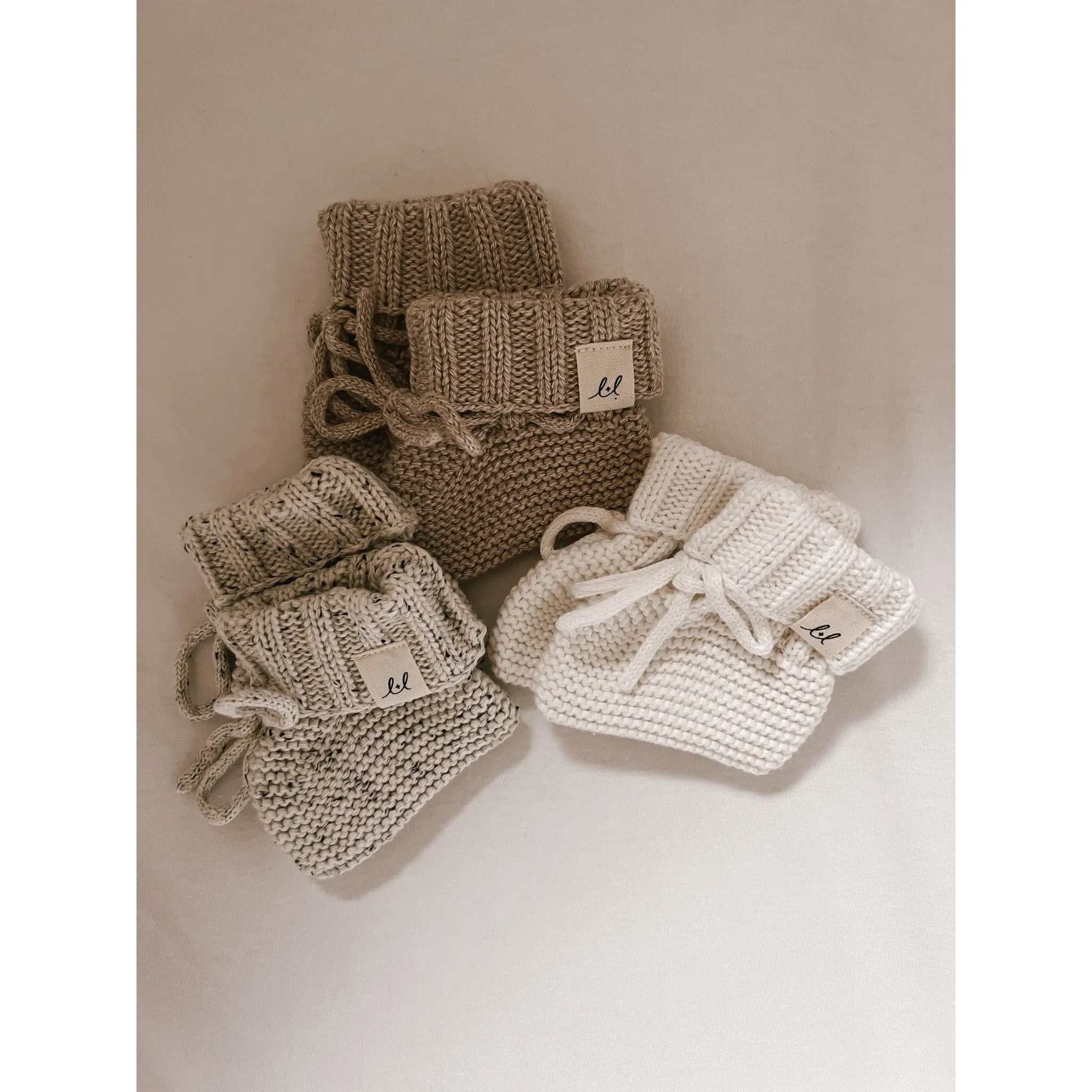 Luna   Luca Organic Booties - White
