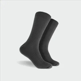 Men's Bamboo Rib Crew Socks - Dark Grey