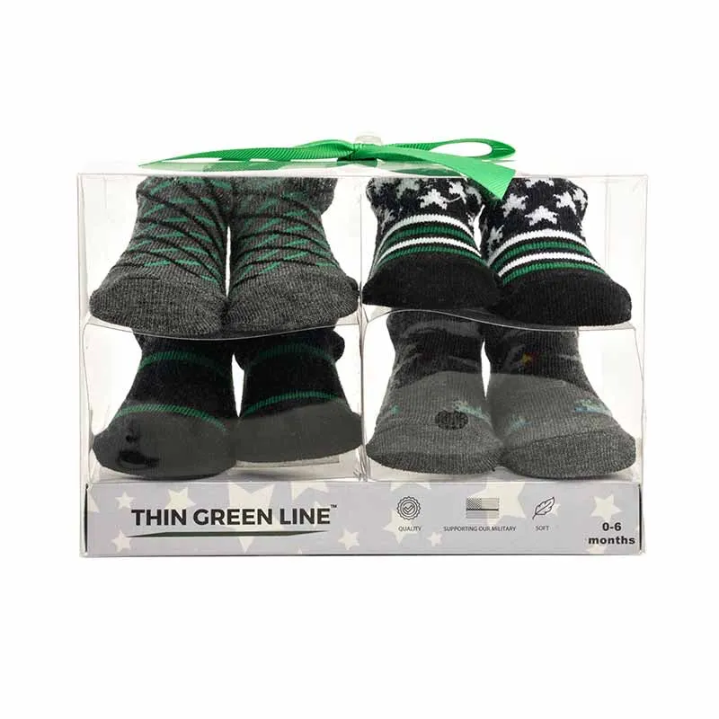 Military - Baby - Thin Green Line Socks With Gift Box