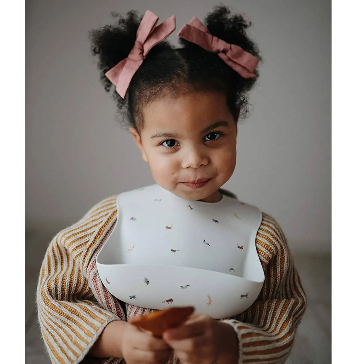 Mushie Silicon Baby Bib, Rainbow