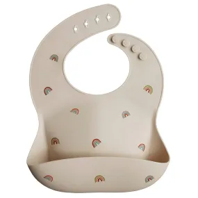 Mushie Silicon Baby Bib, Rainbow