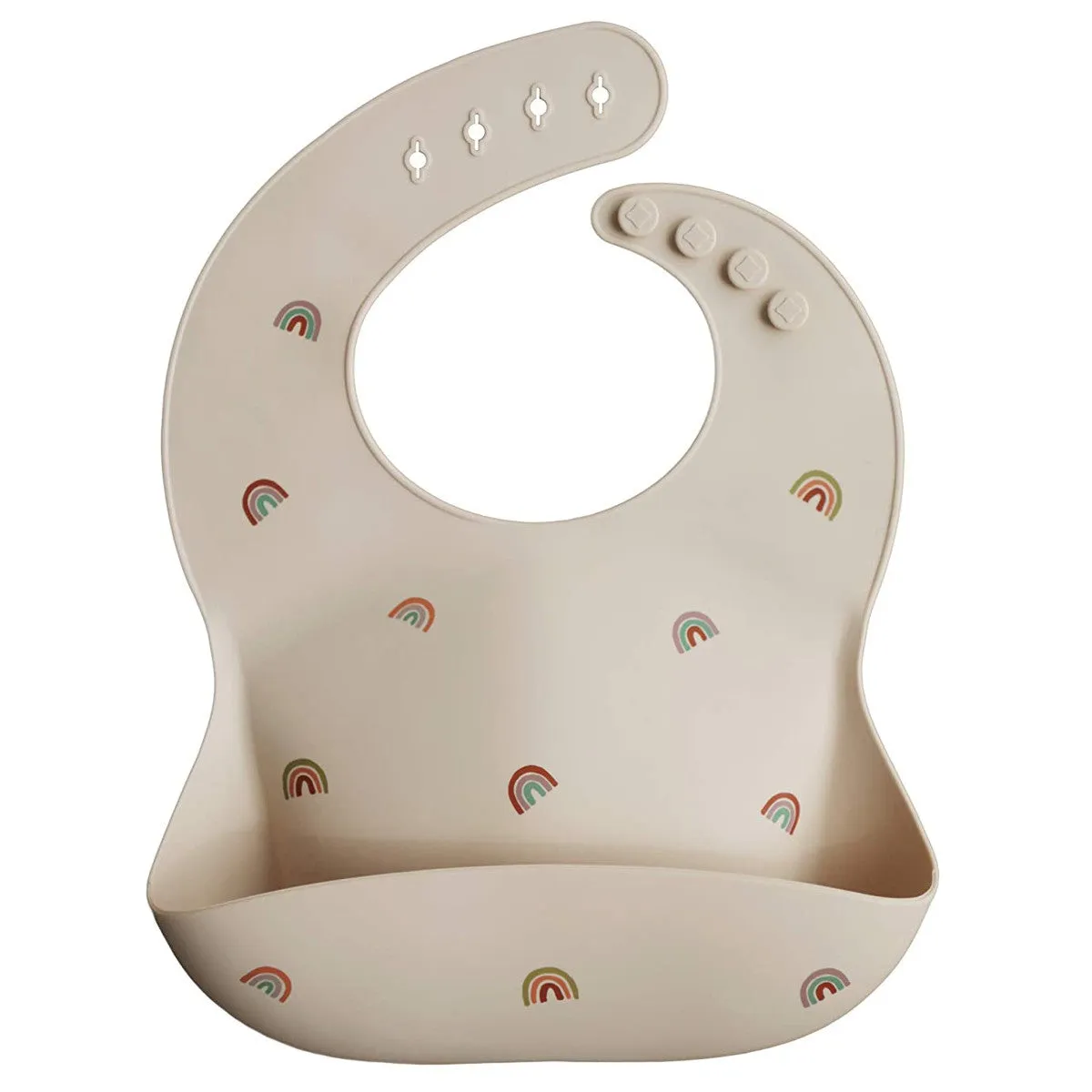 Mushie Silicon Baby Bib, Rainbow