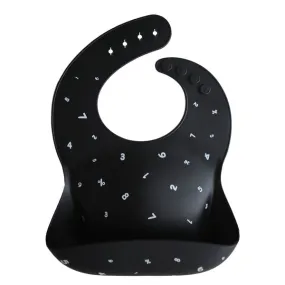 Mushie Silicone Baby Bib Black Numbers