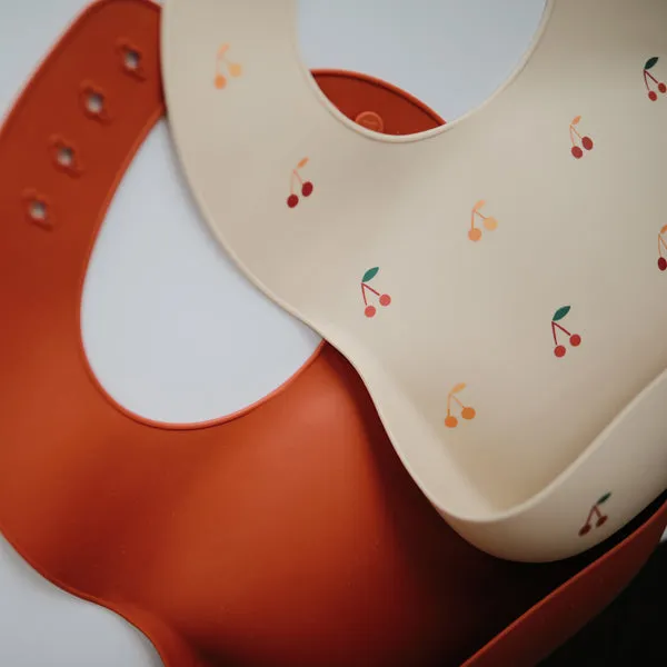 Mushie Silicone Baby Bib Cherries
