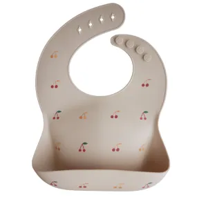 Mushie Silicone Baby Bib Cherries