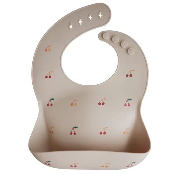 Mushie Silicone Baby Bib Cherries