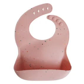 Mushie Silicone Baby Bib Powder Pink Confetti