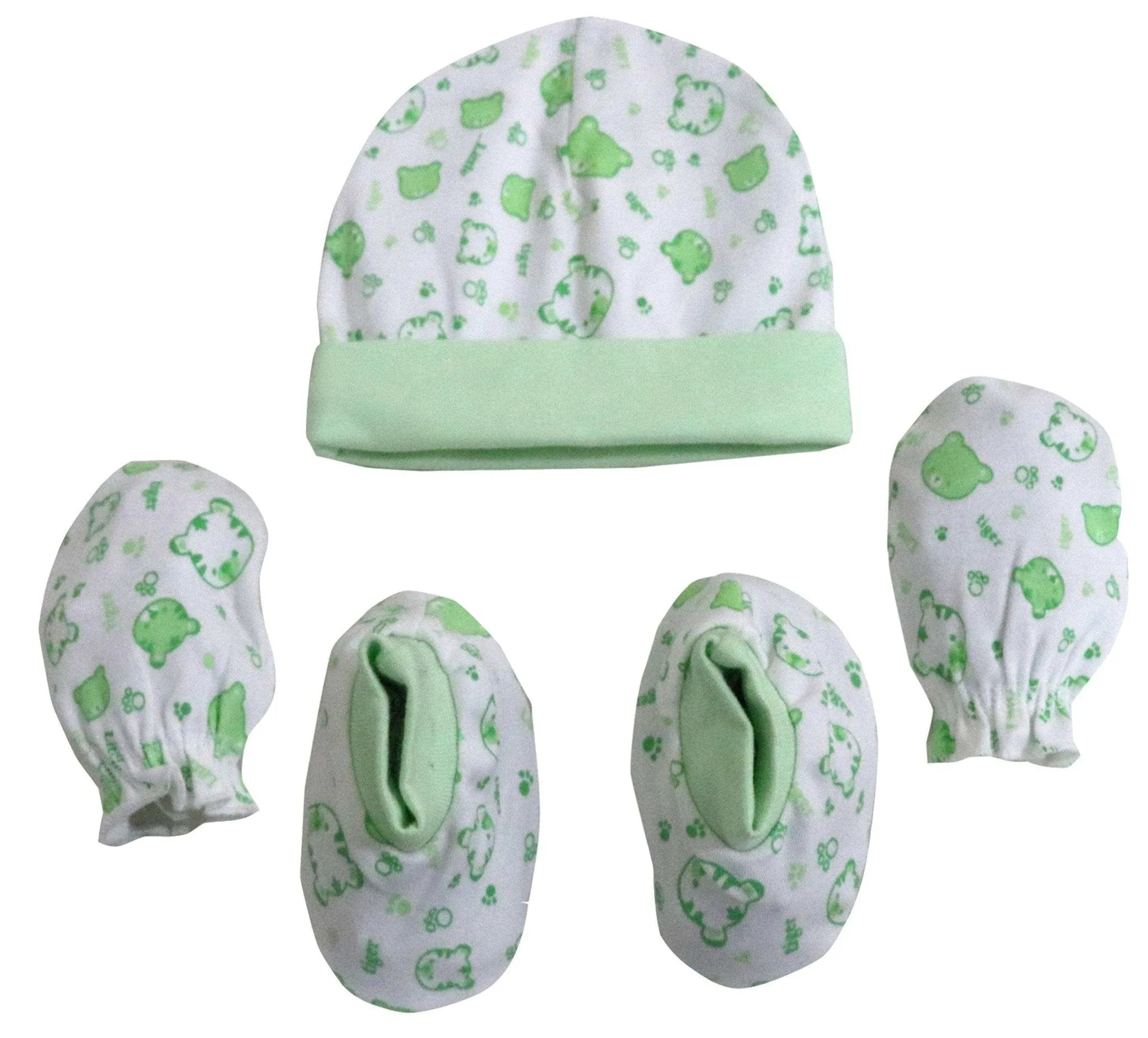 Newborn booties mittens cap set pack of 6 pair & 3 pcs ( 0-6 months )