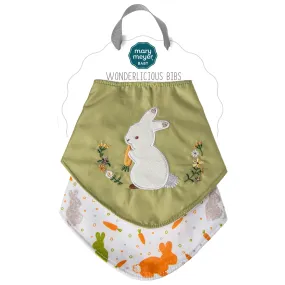 Oatmeal Bunny Wonderlicious Bib Set – 15×7″