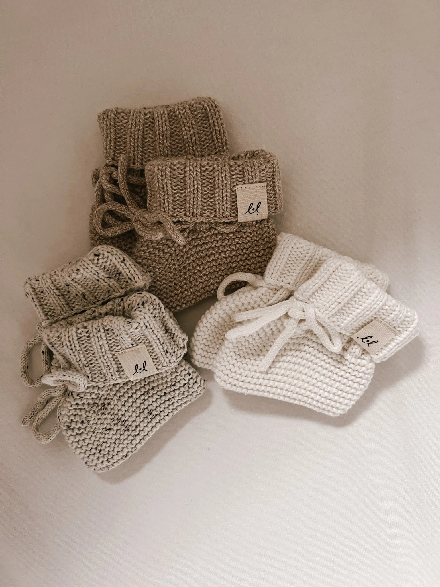 Organic Booties - Heather Beige