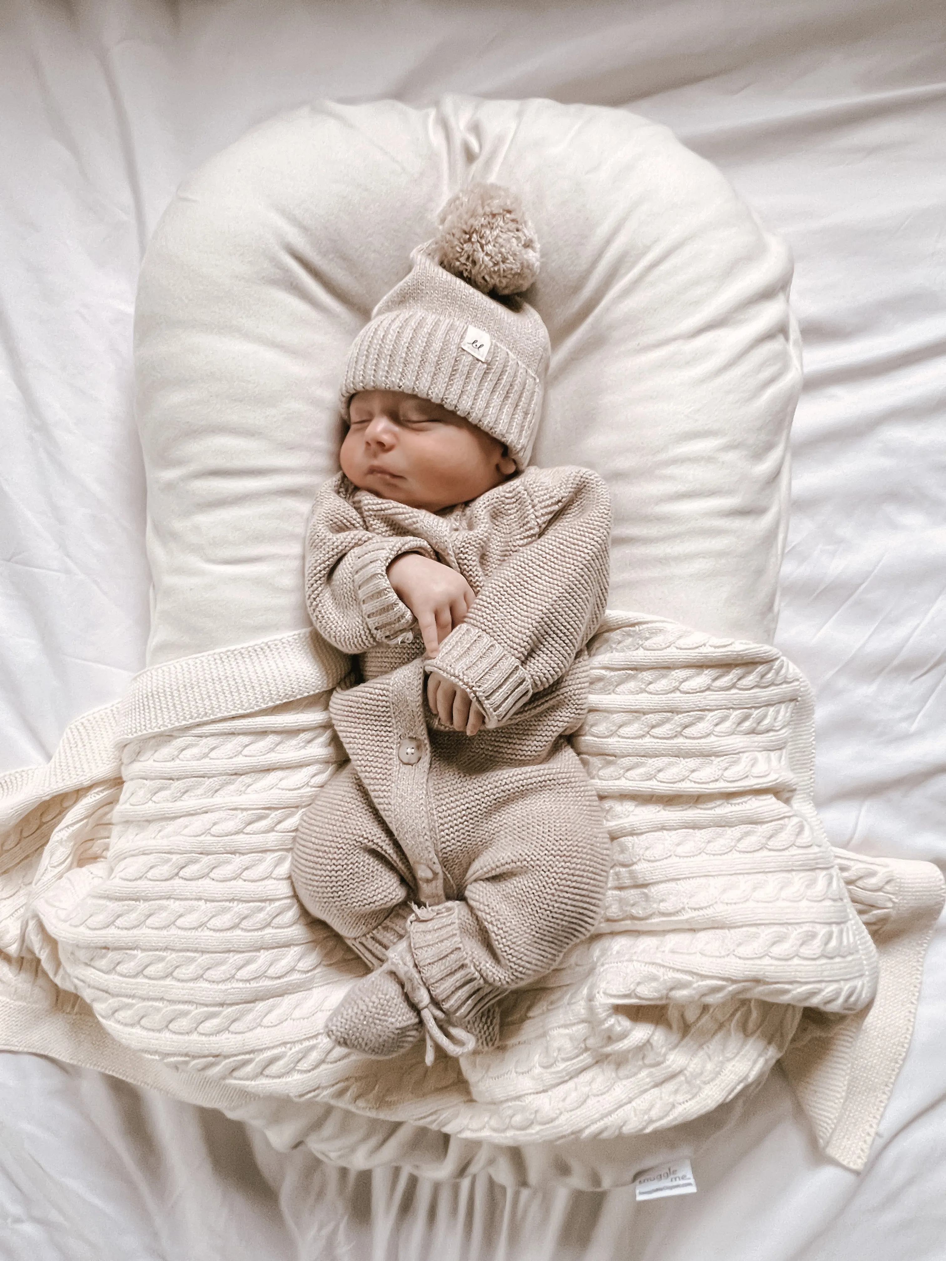 Organic Booties - Heather Beige