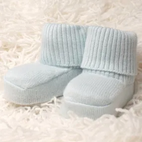Organic Cotton Baby Booties - Lullaby Blue
