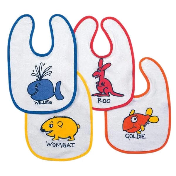 Ozi Varmints Baby Bib - Bundle of Four Bibs
