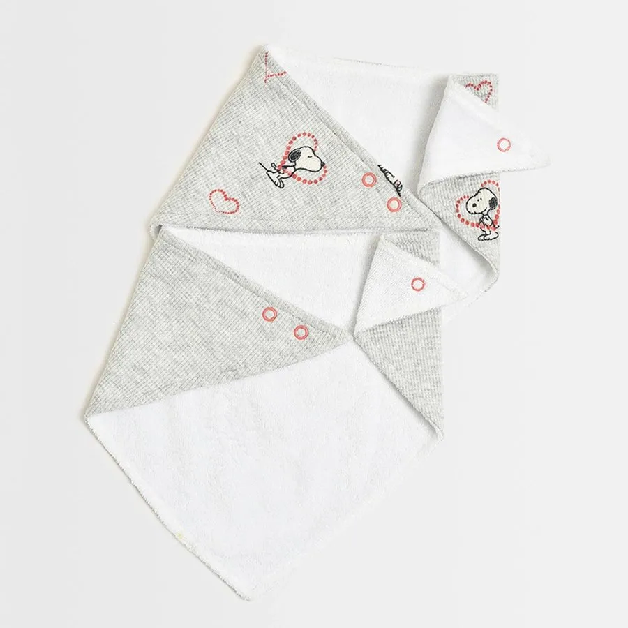 Peanuts™ Grey Printed Triangle Bibs (Pack of 2)