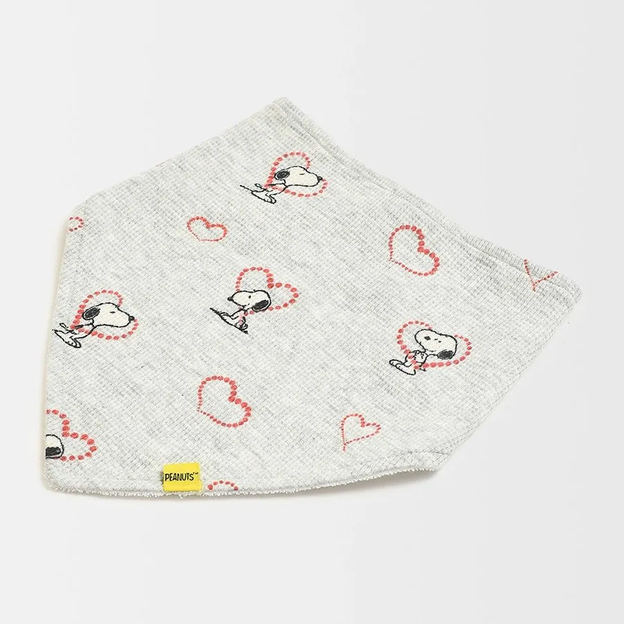 Peanuts™ Grey Printed Triangle Bibs (Pack of 2)