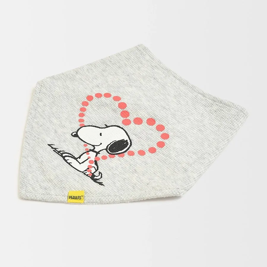Peanuts™ Grey Printed Triangle Bibs (Pack of 2)
