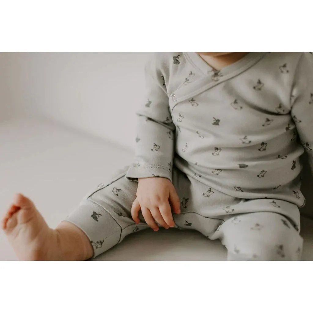 Pehr Front Snap Kimono Romper -  Hatchling Bunny
