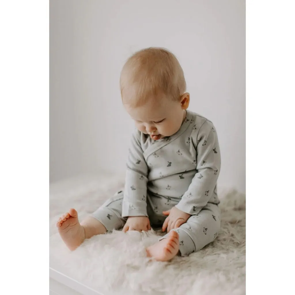 Pehr Front Snap Kimono Romper -  Hatchling Bunny