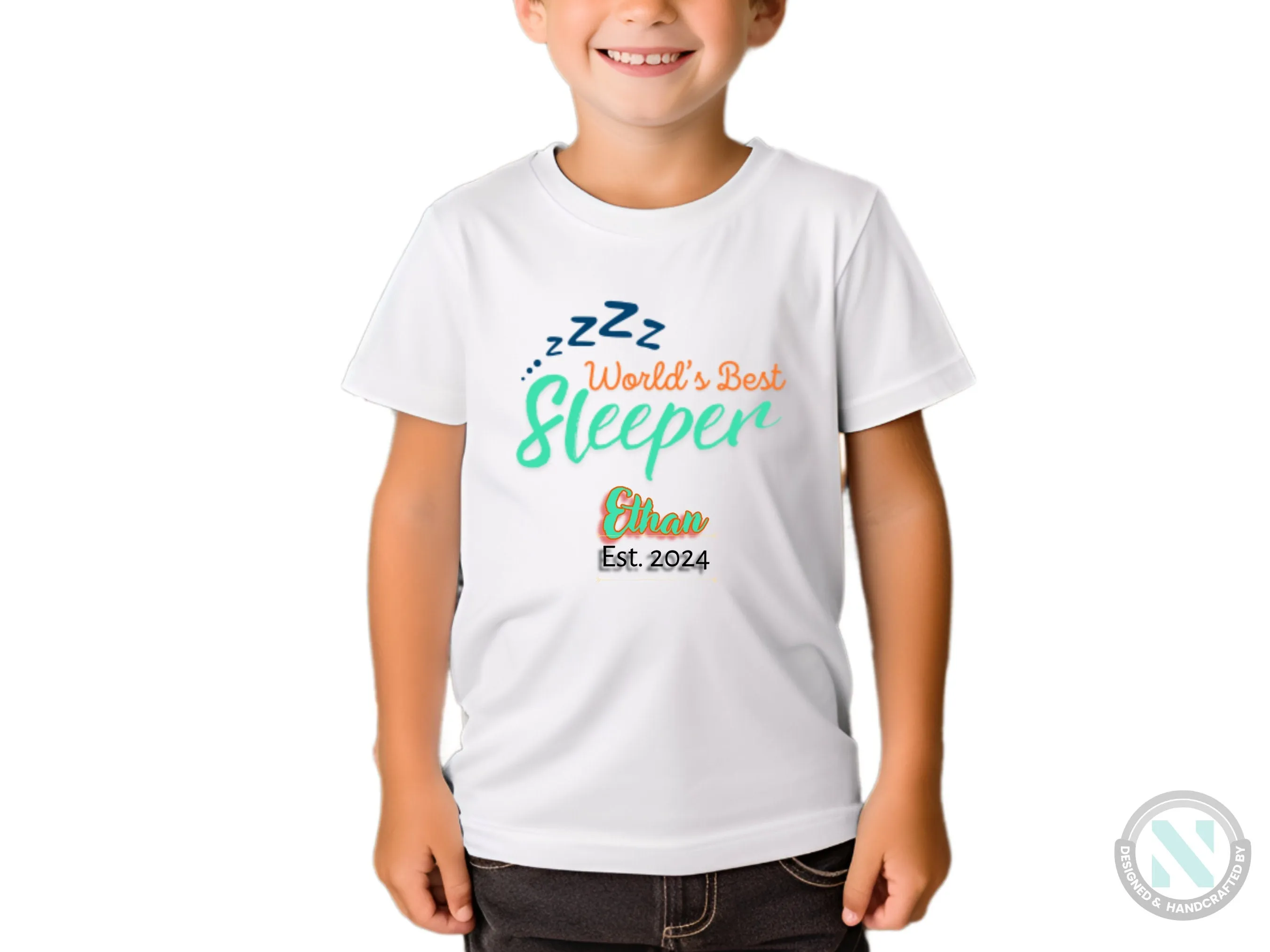 Personalized Name and Date Baby Boy Bodysuit "Worlds Best Sleeper"