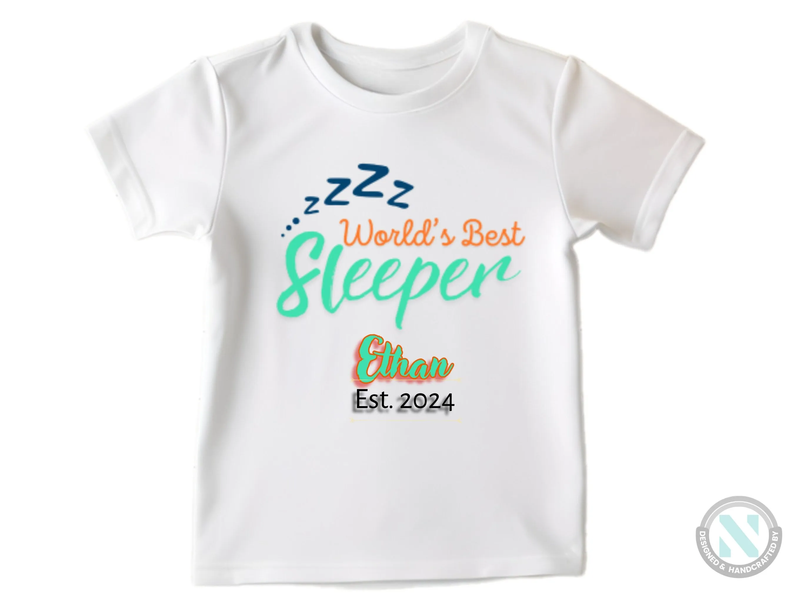 Personalized Name and Date Baby Boy Bodysuit "Worlds Best Sleeper"