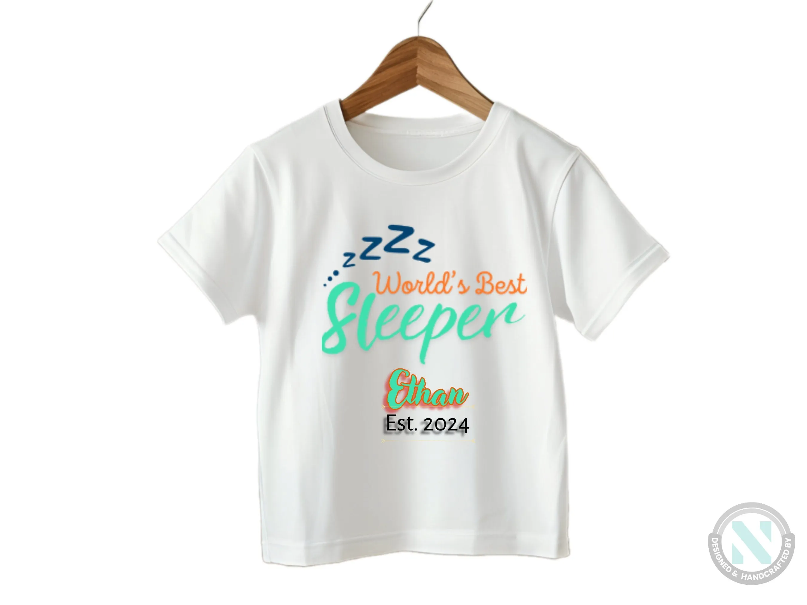 Personalized Name and Date Baby Boy Bodysuit "Worlds Best Sleeper"