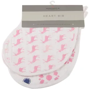 Pop of Pink Cotton Heart Bibs 2PK