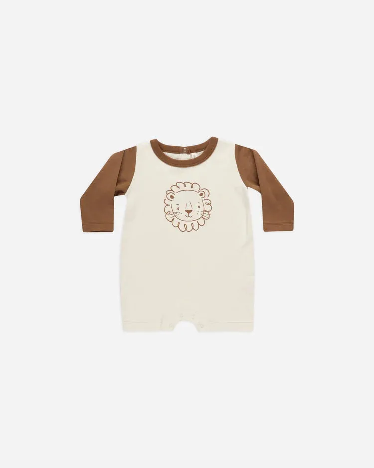 Quincy Mae - Long Sleeve Romper (Lion)