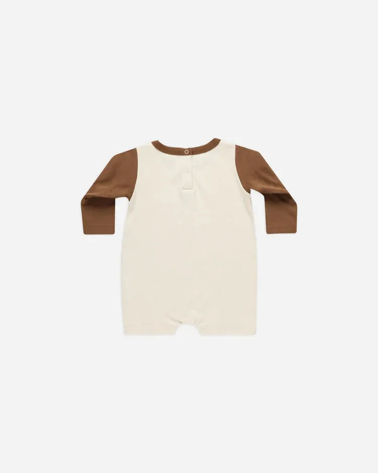 Quincy Mae - Long Sleeve Romper (Lion)