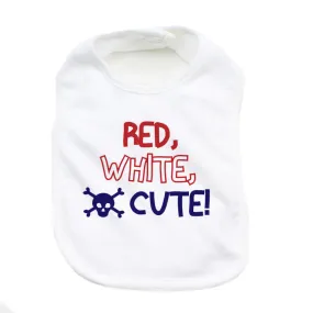 Red, White and Cute 4th of July Unisex Newborn Baby Soft Cotton Bib