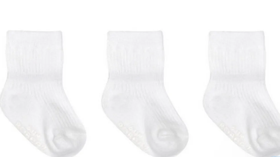 Robeez Neutral White Stay On Socks Set of 3