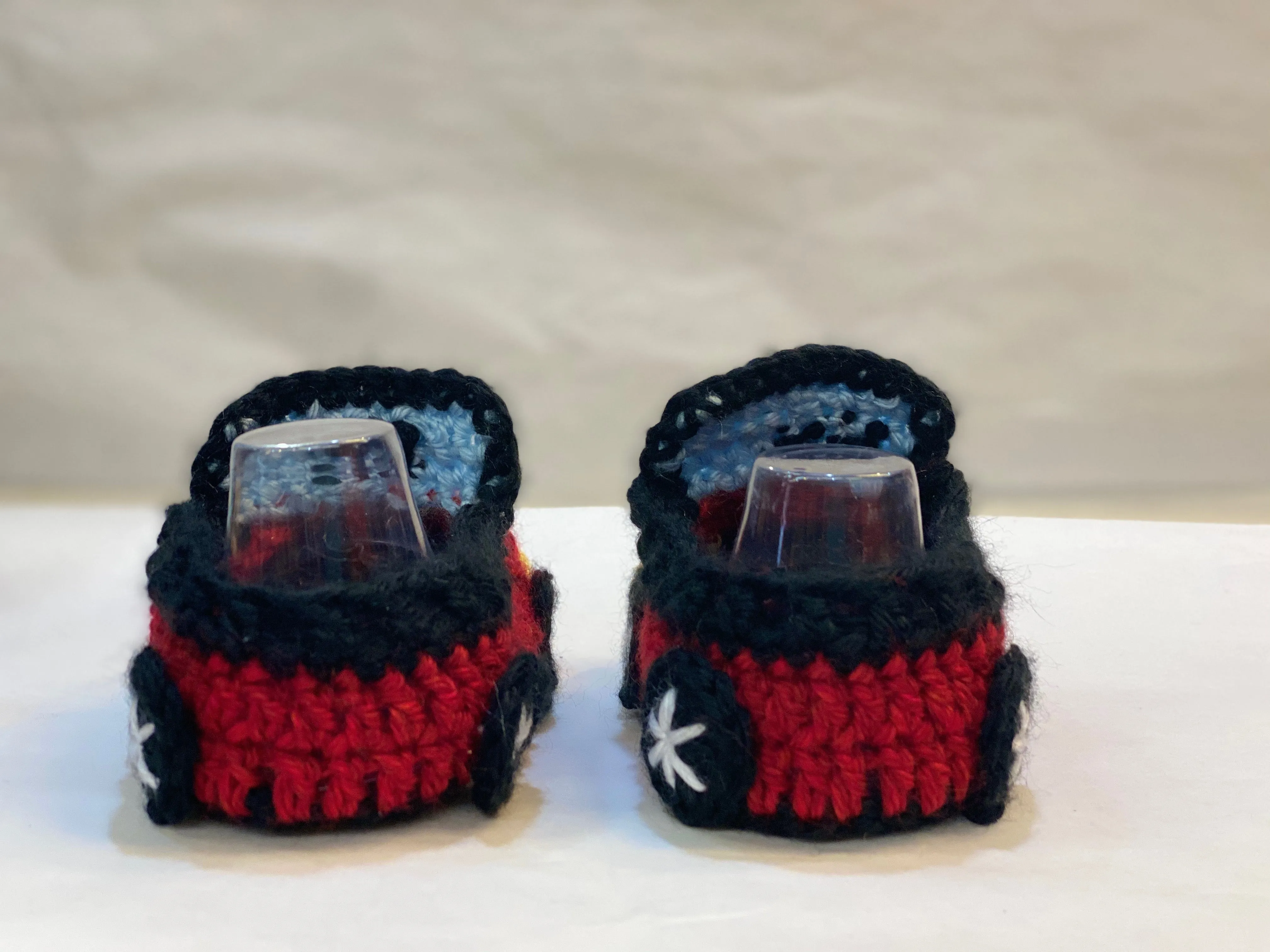 Ruchi's Handmade Crochet Red Car Baby Booties