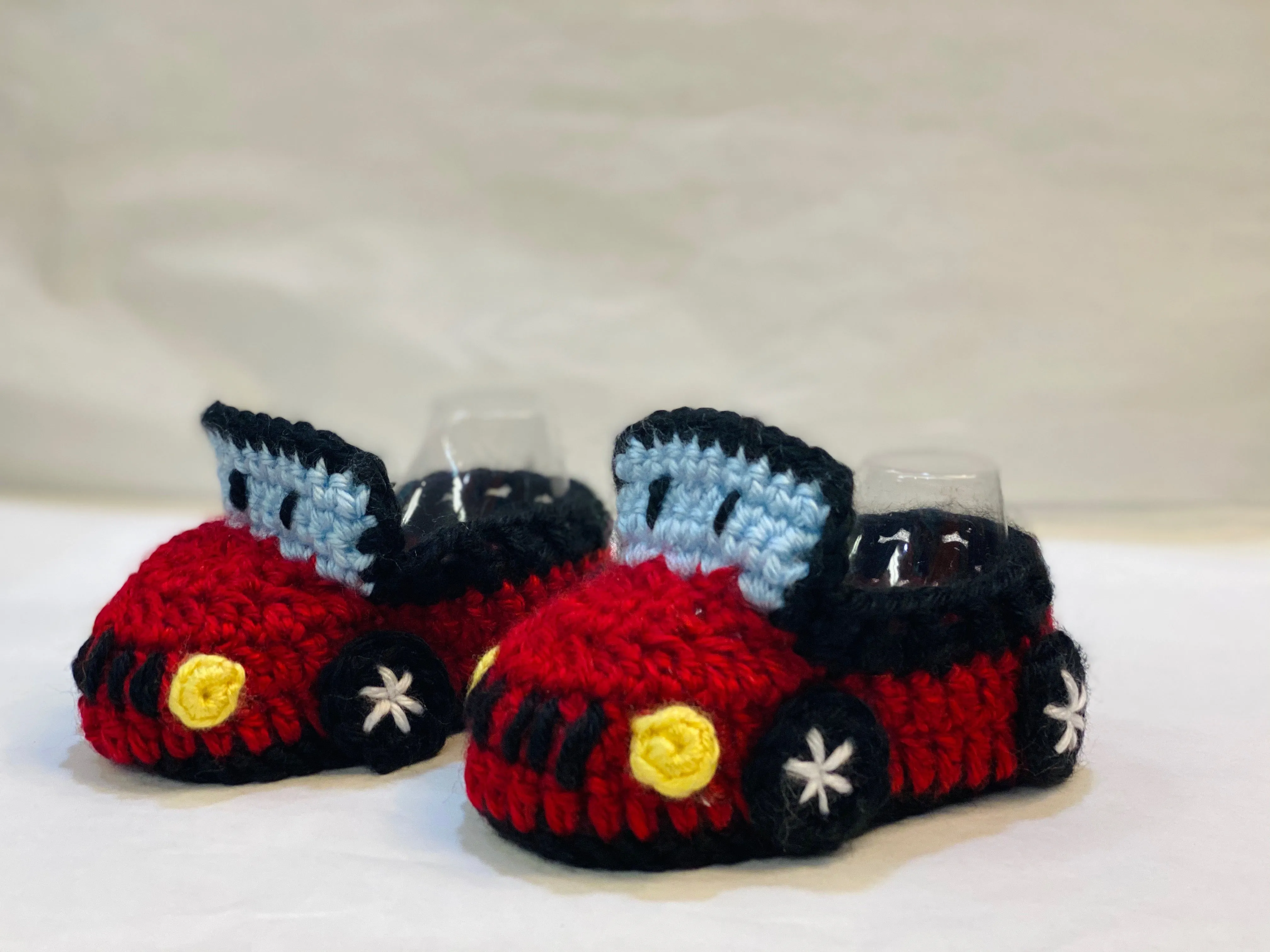 Ruchi's Handmade Crochet Red Car Baby Booties