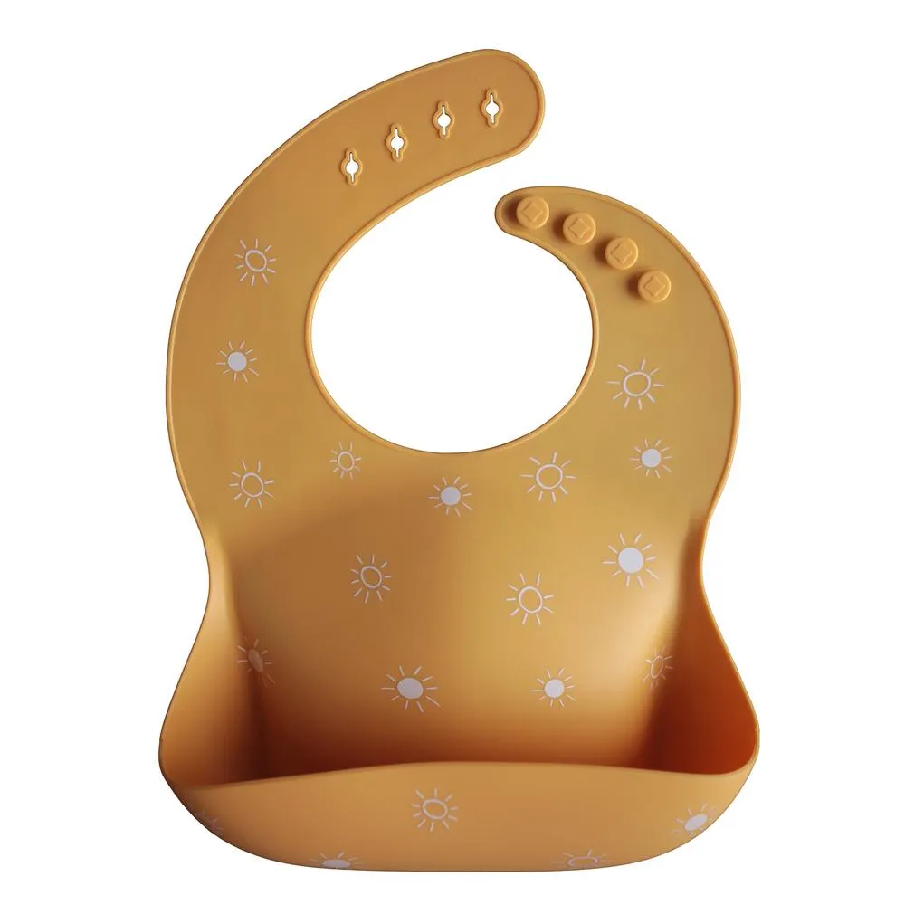 Silicone Baby Bib - Sun Orange by Mushie & Co