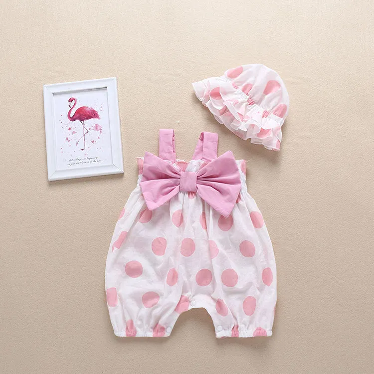 Sleeveless Sling Pack Fart Cotton Jumpsuits with Hat