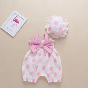 Sleeveless Sling Pack Fart Cotton Jumpsuits with Hat