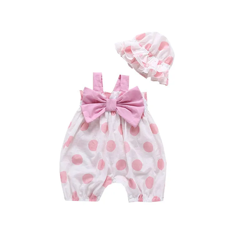 Sleeveless Sling Pack Fart Cotton Jumpsuits with Hat