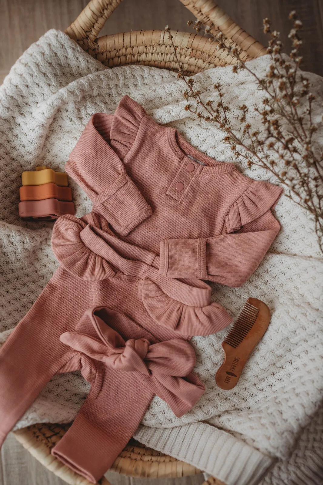 Snuggle Hunny Organic L/S Bodysuit - Rose