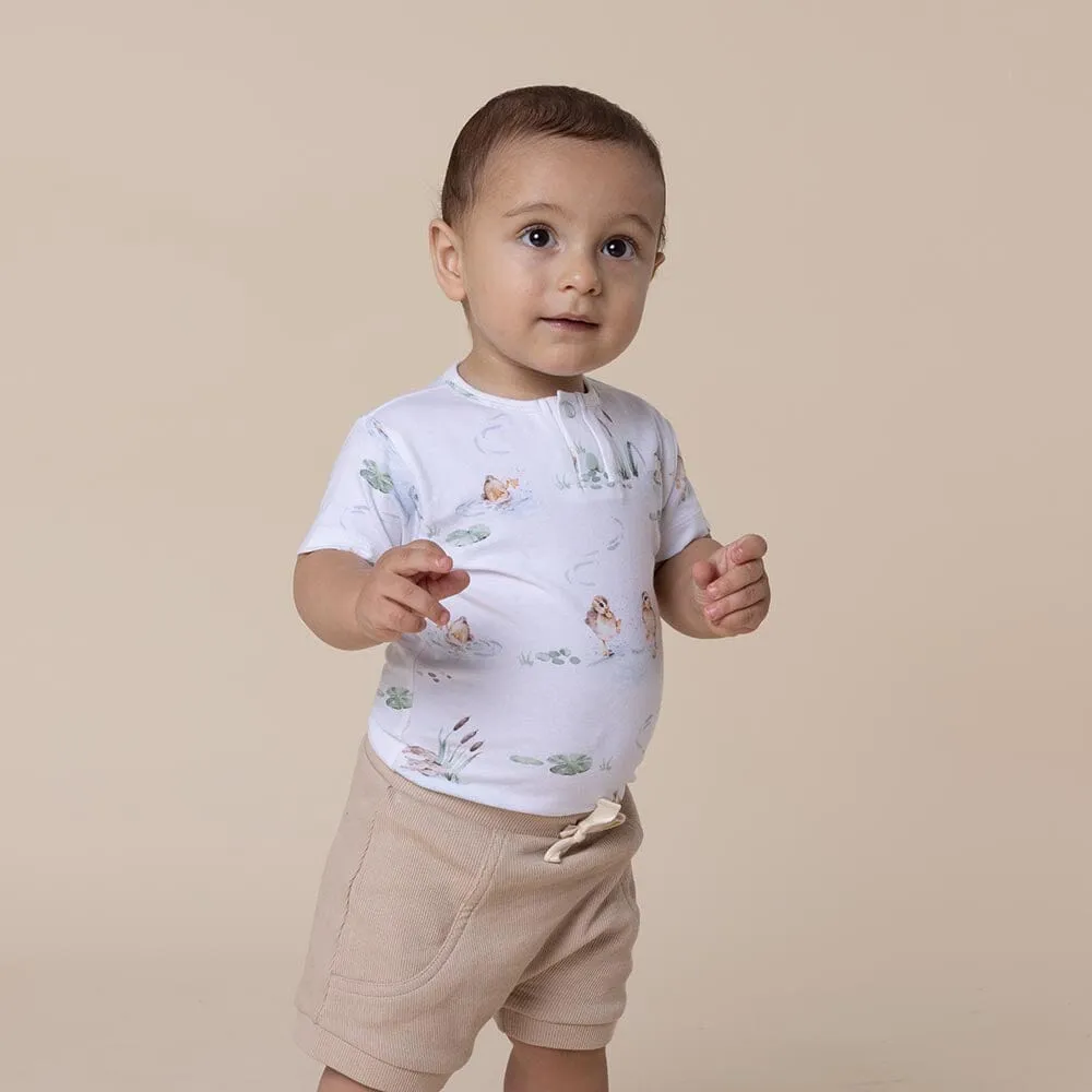 Snuggle Hunny - Organic Short Sleeve Bodysuit - Duck Pond