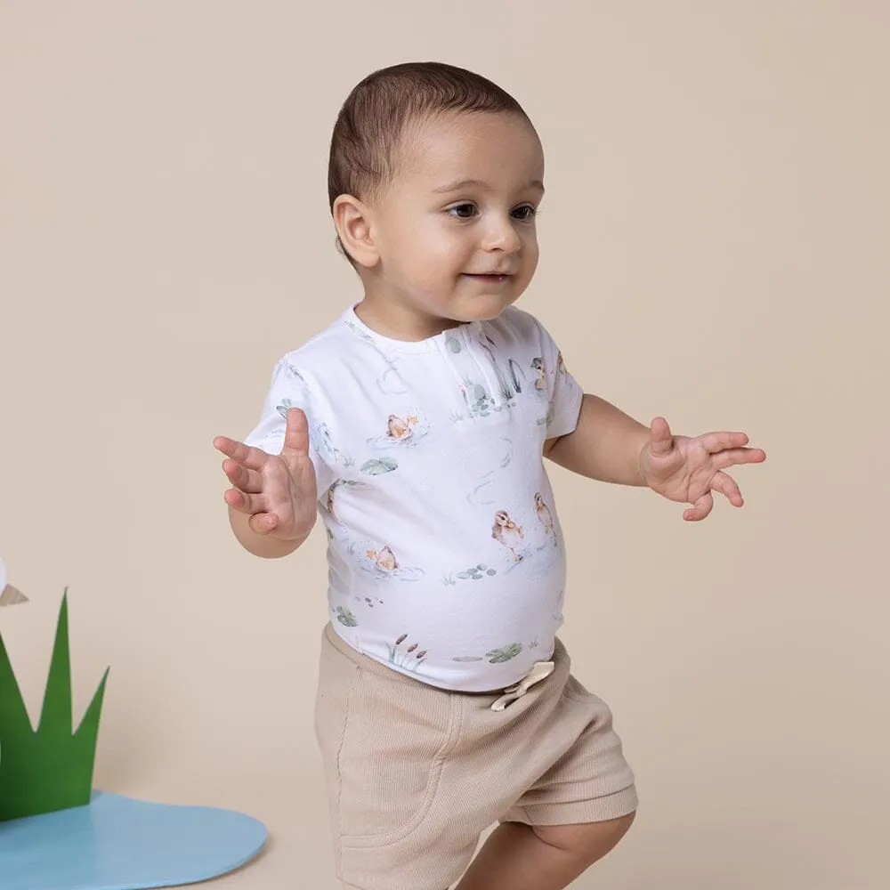 Snuggle Hunny - Organic Short Sleeve Bodysuit - Duck Pond