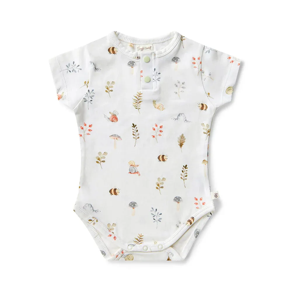 Snuggle Hunny - Organic Short Sleeve Bodysuit - Garden Friends