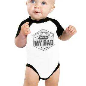So Fortunate You're My Dad Cute Baseball Tee For Baby Raglan Tee