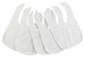 Solid White Baby Bibs Set (Pack of 5)
