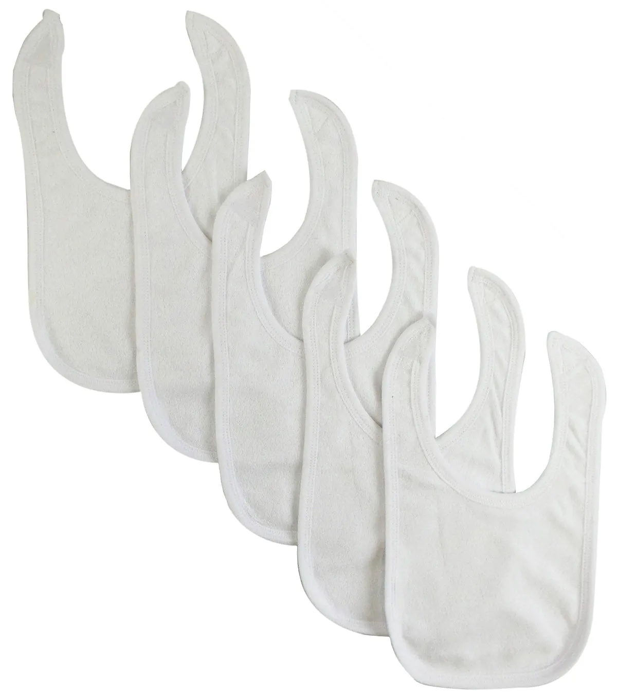 Solid White Baby Bibs Set (Pack of 5)