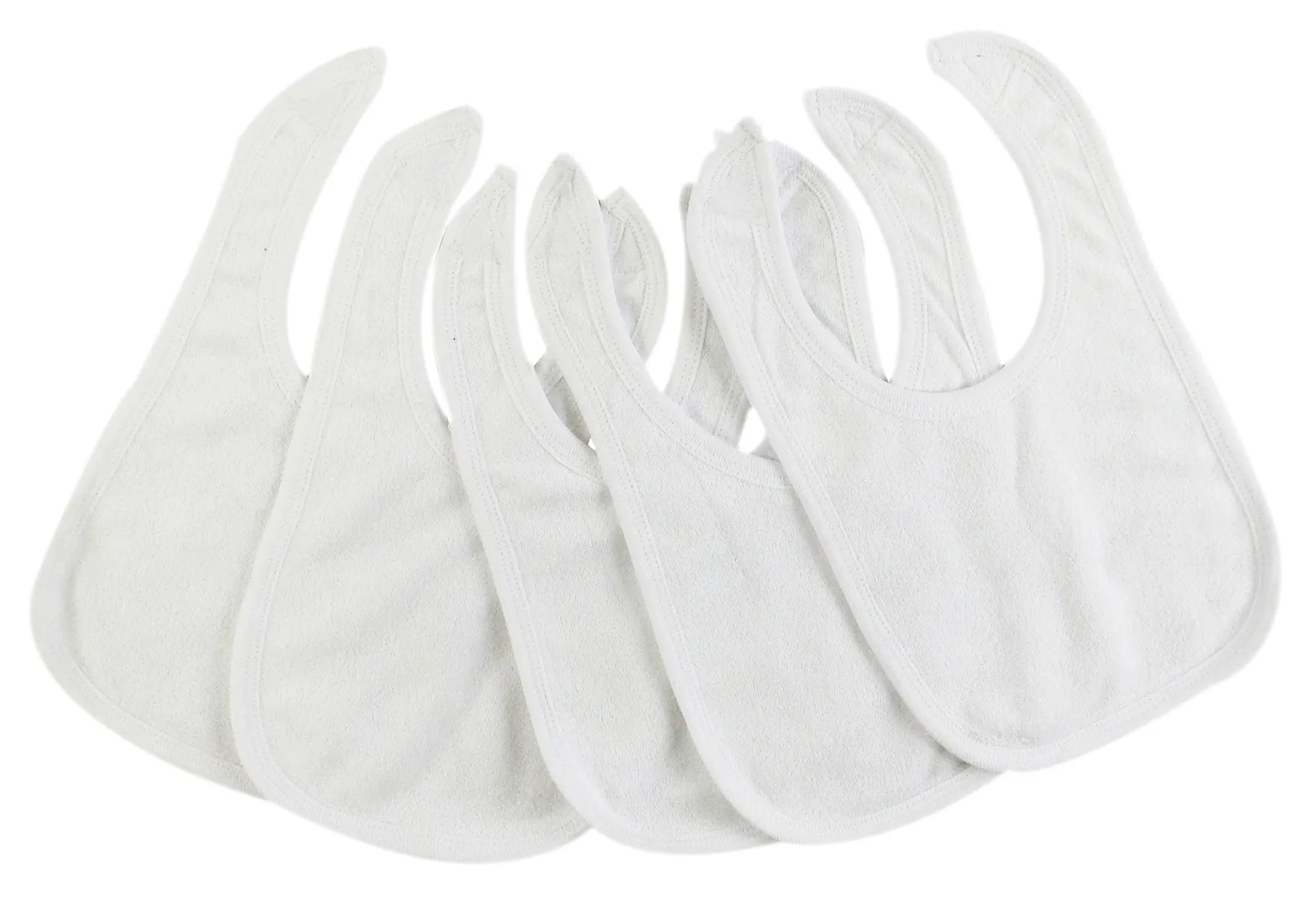 Solid White Baby Bibs Set (Pack of 5)