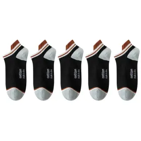 StripSteps Breathable Men's Cotton Ankle Socks - 5 Pairs
